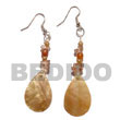 Natural Dangling Brownlip Teardrop   BFJ703ER Shell Necklace Shell Earrings