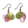 Natural Pink green Dangling BFJ784ER Shell Necklace Shell Earrings