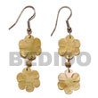 Natural Dangling 2 15mm mother of pearl Flowers BFJ864ER Shell Necklace Shell Earrings
