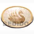 Natural Oval Capiz Serving Tray (swan Design)