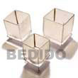 Natural Set Of 3 Square Capiz Candle Holder