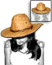 Natural Ginit Cowboy Hat   Lining BFJ007HAT Shell Necklace Philippine Native Hats