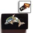 Natural Shell Inlaid Dolphin Design Jewelry Box