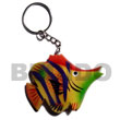 Natural Fish Hand Paintings Wood BFJ001KC Shell Necklace Keychain