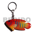 Natural Fish Hand Paintings Wood BFJ002KC Shell Necklace Keychain