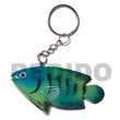 Natural Fish Hand Painted Wooden Keychain