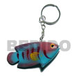 Natural Fish Hand Paintings Wood BFJ012KC Shell Necklace Keychain