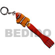 Natural Fish On Fork Hand Painted Wooden Keychain