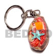 Natural Cowry Shell With Laminated Sea Shells Keychain