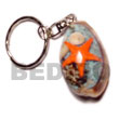 Natural Cowry Shell With Laminated Sea Shells Keychain