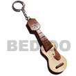 Natural Natural 100mmx30mm Polished Wooden Guitar Keychain W/ Strings Wooden Accessory Shell Products Shell Necklace