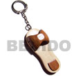 Natural Natural 65mmx28mm Polished Wooden Beach Sandals Keychain W/ Strings  Wooden Accessory Shell Products Shell Necklace