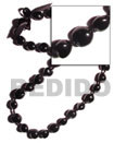 Black Kukui Nuts Ribbon Lei ( Lumbang