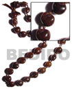 Brown Kukui Nuts Ribbon Lei ( Lumbang