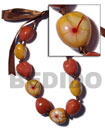 Natural Wooden Imitation Kukui Nut BFJ1828NK Shell Necklace Wooden Imitation Kukui Nuts