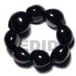 Natural Elastic 8 Pcs. Black Kukui Nuts Bracelet