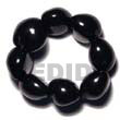 Natural Elastic 8 Pcs. Black Kukui BFJ5179BR Shell Necklace Kukui Nuts