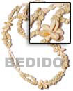 Natural Tahiti - Sigay, White Nassa BFJ006LEI Shell Necklace Hawaiian Lei Necklace
