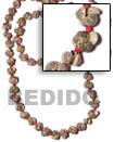 Natural Bonium   Fuschia Pink Beads BFJ012LEI Shell Necklace Hawaiian Lei Necklace
