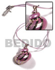 Natural 2 Rows Lilac Jelly Cord With BFJ3326NK Shell Necklace Shell Necklace