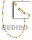 Natural Bamboo And Shell Alternate Necklace