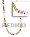 Natural Bamboo   White Shell  beads BFJ029NK Shell Necklace Natural Necklace