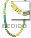 Natural 4-5 Coco Heishe 3 Tone Green BFJ051NK Shell Necklace Coco Necklace