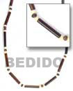 Natural 2-3 Mm Dark Brown Bamboo Tube BFJ083NK Shell Necklace Natural Necklace