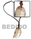 Natural Leather Thong   Leaf Shell BFJ095NK Shell Necklace Leather Necklace With Pendant