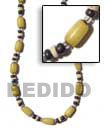 Natural Yellow Buri Tube Necklace BFJ103NK Shell Necklace Seeds Necklace