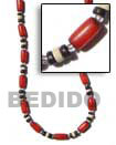 Natural Red Buri Tube Necklace With BFJ104NK Shell Necklace Seeds Necklace