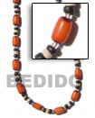 Natural Orange Buri Tube Necklace BFJ105NK Shell Necklace Seeds Necklace