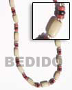 Natural White Buri Tube With 4-5 Old BFJ124NK Shell Necklace Seeds Necklace