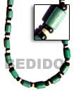 Natural Green Wood Tube With Pukalet BFJ129NK Shell Necklace Natural Necklace