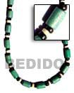 Natural Green Wood Tube Necklace