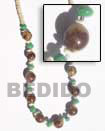 Natural 10 Mm Buri Beads With Green BFJ133NK Shell Necklace Seeds Necklace