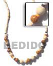 Natural 2-3 Coco Heishe Bleach With BFJ210NK Shell Necklace Natural Necklace
