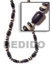 Buri Black Tube W/ Beads Necklace