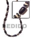 Natural Buri Black Tube 4-5 Pokalet BFJ216NK Shell Necklace Seeds Necklace