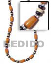 Natural Buri Orange Tube  4-5 Pokalet BFJ217NK Shell Necklace Seeds Necklace