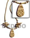 Natural 2-3 Mm Heishe With Burning Pendant Necklace