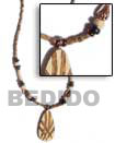 2-3 Mm Heishe With Burning Pendant Necklace