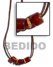 Leather Cord W/ Horn Amber Design Necklace