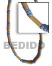 Natural Bamboo Tube   Pastel Blue BFJ275NK Shell Necklace Pastel Wood Necklace