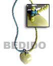 Natural 2-3 Mm Pastel Green   Blue BFJ323NK Shell Necklace Pastel Wood Necklace