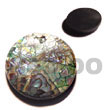 Natural Round Paua Shell   Resin BFJ5092P Shell Necklace Shell Pendant