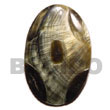 Natural Blacklip Oval W/ Skin 40mm Pendants