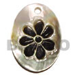 Natural Black Lip Dog Tag   Flower BFJ5132P Shell Necklace Shell Pendant