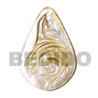 Natural mother of pearl Teardrop   Carving 40mm BFJ5167P Shell Necklace Shell Pendant