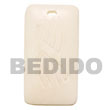 Natural Rectangular Bone W/ Carving 40mm Pendants